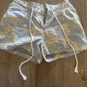 Free People Blue and Yellow Floral Shorts